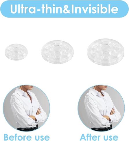 150 Sets Plastic Snaps for Sewing,Invisible Snap Buttons Transparent Round Sew on Snaps Clear Press Button for Sewing Clothing DIY Craft (7 mm, 10 mm, 15 mm) in Kuwait