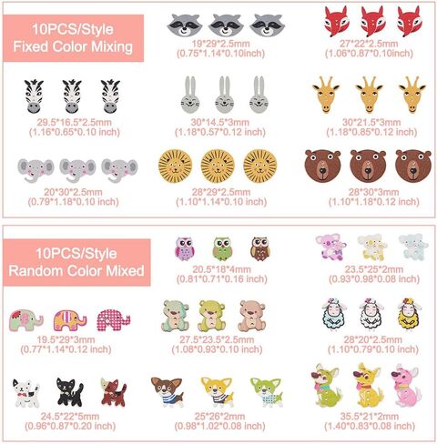 300Pcs Painted Wooden Buttons Insect Theme Poplar Wood Buttons Flower Dragon Fly Butterfly Bee Ladybugs Round Sewing Buttons with Floral Patterns for DIY Sewing Process Decoration in Kuwait