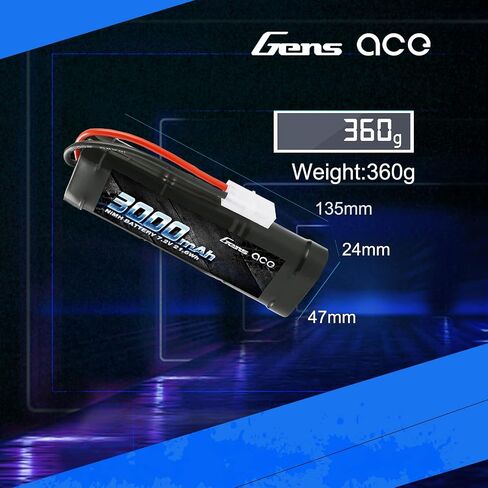 حزم بطاريات RC من Gens ace 7.2 فولت 5000 مللي أمبير في الساعة NiMh قابلة لإعادة الشحن لسيارات RC، شاحنات وحش RC الكهربائية، TRX، LOSI، Associated، HPI، TMY، Kyosho مع موصلات TMY in Saudi Arabia