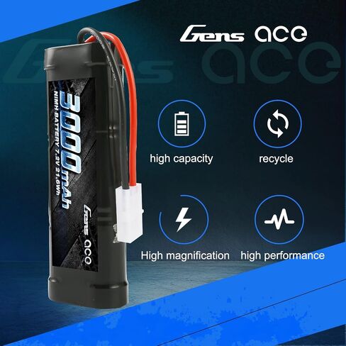 حزم بطاريات RC من Gens ace 7.2 فولت 5000 مللي أمبير في الساعة NiMh قابلة لإعادة الشحن لسيارات RC، شاحنات وحش RC الكهربائية، TRX، LOSI، Associated، HPI، TMY، Kyosho مع موصلات TMY in Saudi Arabia