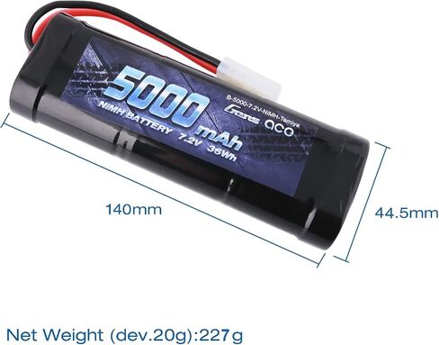 Gens ace 7.2v 5000mAh NiMh Rechargable RC Battery Packs for RC Cars,Electric Rc Monster Trucks,TRX, LOSI, Associated, HPI, TMY, Kyosho with TMY Connectors in Kuwait