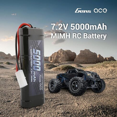 Gens ace 7.2v 5000mAh NiMh Rechargable RC Battery Packs for RC Cars,Electric Rc Monster Trucks,TRX, LOSI, Associated, HPI, TMY, Kyosho with TMY Connectors in Kuwait