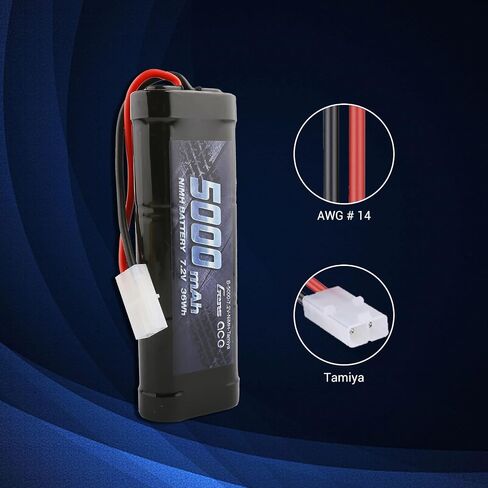 Gens ace 7.2v 5000mAh NiMh Rechargable RC Battery Packs for RC Cars,Electric Rc Monster Trucks,TRX, LOSI, Associated, HPI, TMY, Kyosho with TMY Connectors in Kuwait
