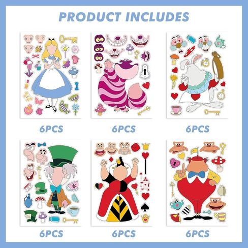 36 قطعة من ملصقات الاميرات، اصنع ورقة ملصقات العاب الاميرات الخاصة بك، هدايا حفلات الاميرات ومستلزمات العاب الوالدين والاطفال للاطفال in Kuwait