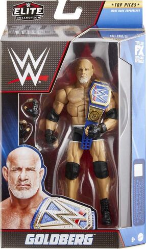WWE Goldberg Top Picks Elite Collection Action Figure مع بطولة عالمية، هدية يمكن تجميعها مقاس 6 بوصات لمحبي WWE من عمر 8 سنوات فما فوق in Saudi Arabia