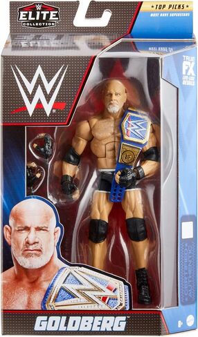 WWE Goldberg Top Picks Elite Collection Action Figure مع بطولة عالمية، هدية يمكن تجميعها مقاس 6 بوصات لمحبي WWE من عمر 8 سنوات فما فوق in Saudi Arabia