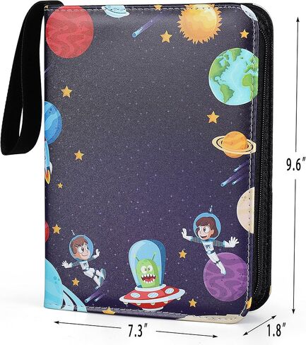 مجلدات بطاقات تداول 4 جيوب لـ 400 بطاقة، نمط رائد فضاء صغير للأولاد والبنات in Kuwait