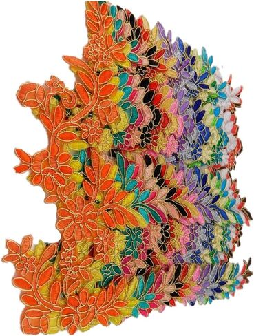 Pack of 2 Wisteria Vine Rattan Sew Iron on Applique Embroidered Patches-Coffee in Saudi Arabia