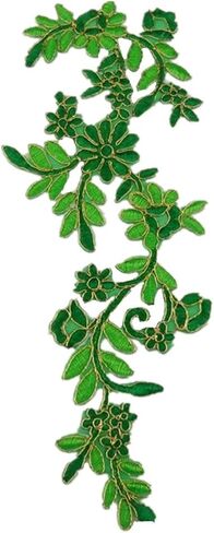 Pack of 2 Wisteria Vine Rattan Sew Iron on Applique Embroidered Patches-Coffee in Saudi Arabia