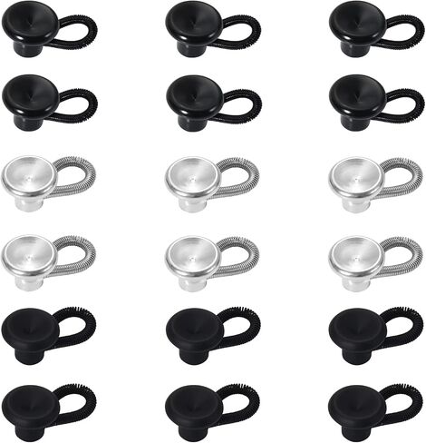 Collar Extender, 18pcs Shirt Collar Button Extenders, Adjustable Waistband Extenders Elastic Jean Extender Buttons for Men Women Pants Dress Shirts (3 Colors) in Saudi Arabia