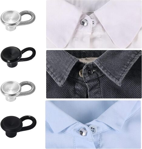 Collar Extender, 18pcs Shirt Collar Button Extenders, Adjustable Waistband Extenders Elastic Jean Extender Buttons for Men Women Pants Dress Shirts (3 Colors) in Saudi Arabia