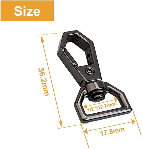 10 Pcs Heavy Duty Swivel Lobster Claw Clasps 5/8 Inch Matte Black D Ring Push Gate Snap Hooks Trigger Clips for Keychain Purse Strap Pet Leash Lanyard Collar in Kuwait