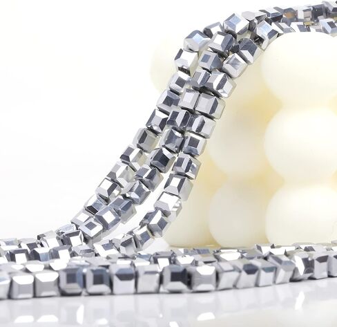 200 Pieces Cube Crystal Beads 6mm Colorful Square Glass Bead for DIY Bracelet,Crystal Beads Faceted Spacer Beads Quartz Loose Beads for Jewelry Making Bracelet Rainbow Necklace Art Crafts,Violet in Kuwait