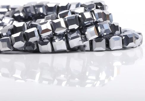 200 Pieces Cube Crystal Beads 6mm Colorful Square Glass Bead for DIY Bracelet,Crystal Beads Faceted Spacer Beads Quartz Loose Beads for Jewelry Making Bracelet Rainbow Necklace Art Crafts,Violet in Kuwait