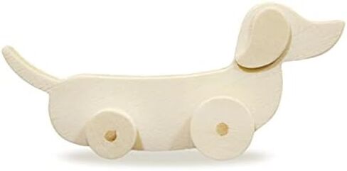 كرافتي كيدز لعبة كلب على عجلات من وينر على شكل قطع خشبي - لعبة يدوية غير مكتملة - بطول 5.5 انش، سلحفاة، صغيرة in Kuwait