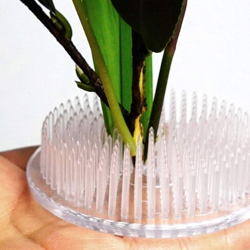 2 قطعة زهرة الضفدع جولة البلاستيك تشكيلة زهور حامل الأزهار دبوس الضفدع 70 مللي متر/2.76 بوصة (أبيض) in Kuwait