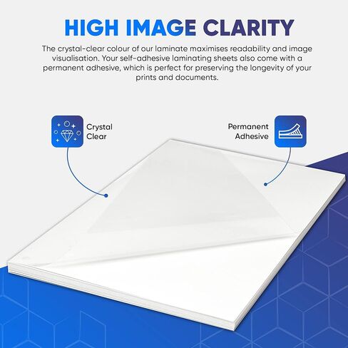 أوراق مصقولة ذاتية اللصق من Avarrix Australia للملصقات، ملصقات ملصقات مقاومة للماء، حماية لملصقات الفينيل القابلة للطباعة، لامعة، مقاومة للتمزق، رابطة قوية للغاية، عبوة من 50 قطعة، مقاس A4 in Kuwait