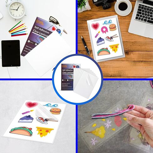 أوراق مصقولة ذاتية اللصق من Avarrix Australia للملصقات، ملصقات ملصقات مقاومة للماء، حماية لملصقات الفينيل القابلة للطباعة، لامعة، مقاومة للتمزق، رابطة قوية للغاية، عبوة من 50 قطعة، مقاس A4 in Kuwait