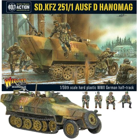 دبابة عمل بولت - ألعاب Warlord Sd.Kfz 251/1 Ausf D Hanomag دبابة ألمانية 28 مم + حرب دبابة رقمية - مجموعة نموذج دبابة عسكرية وألعاب دبابة مصغرة من قبل Wargames تسليمها in Saudi Arabia