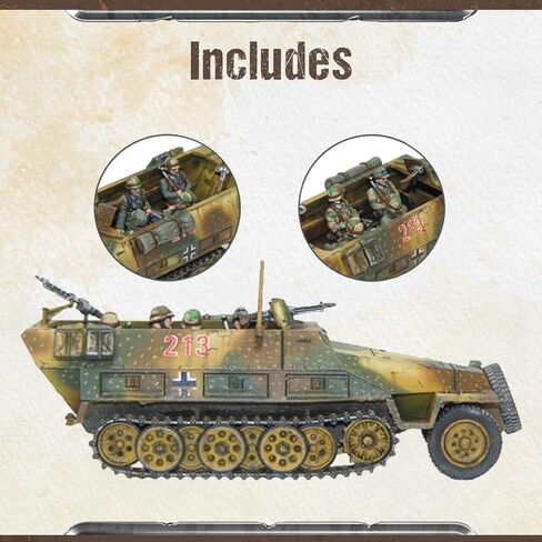 دبابة عمل بولت - ألعاب Warlord Sd.Kfz 251/1 Ausf D Hanomag دبابة ألمانية 28 مم + حرب دبابة رقمية - مجموعة نموذج دبابة عسكرية وألعاب دبابة مصغرة من قبل Wargames تسليمها in Saudi Arabia