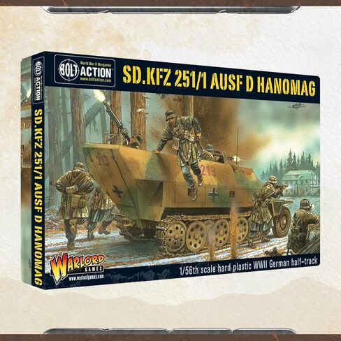 دبابة عمل بولت - ألعاب Warlord Sd.Kfz 251/1 Ausf D Hanomag دبابة ألمانية 28 مم + حرب دبابة رقمية - مجموعة نموذج دبابة عسكرية وألعاب دبابة مصغرة من قبل Wargames تسليمها in Saudi Arabia