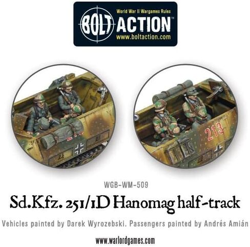 دبابة عمل بولت - ألعاب Warlord Sd.Kfz 251/1 Ausf D Hanomag دبابة ألمانية 28 مم + حرب دبابة رقمية - مجموعة نموذج دبابة عسكرية وألعاب دبابة مصغرة من قبل Wargames تسليمها in Saudi Arabia