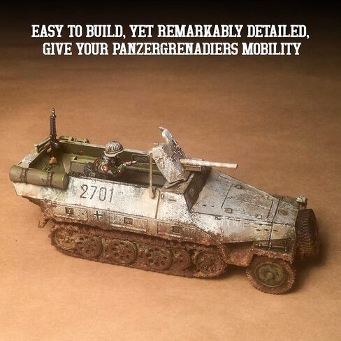دبابة عمل بولت - ألعاب Warlord Sd.Kfz 251/1 Ausf D Hanomag دبابة ألمانية 28 مم + حرب دبابة رقمية - مجموعة نموذج دبابة عسكرية وألعاب دبابة مصغرة من قبل Wargames تسليمها in Saudi Arabia
