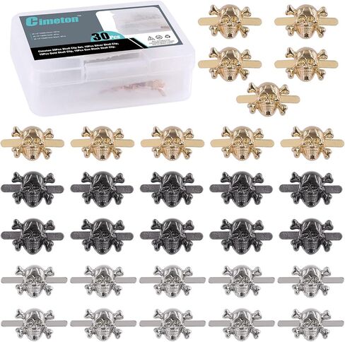 Cimeton 30Pcs Gold Silver Gunblack Skull Prong Studs for Leather Craft Decorations in Kuwait