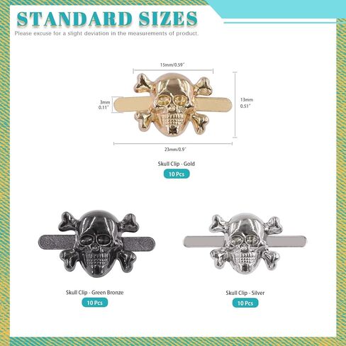 Cimeton 30Pcs Gold Silver Gunblack Skull Prong Studs for Leather Craft Decorations in Kuwait