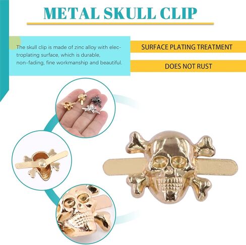 Cimeton 30Pcs Gold Silver Gunblack Skull Prong Studs for Leather Craft Decorations in Kuwait