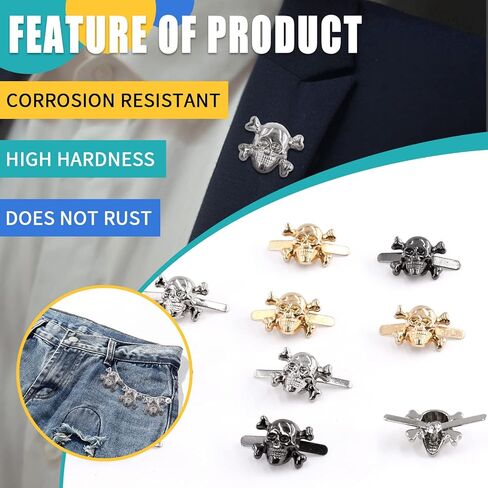 Cimeton 30Pcs Gold Silver Gunblack Skull Prong Studs for Leather Craft Decorations in Kuwait