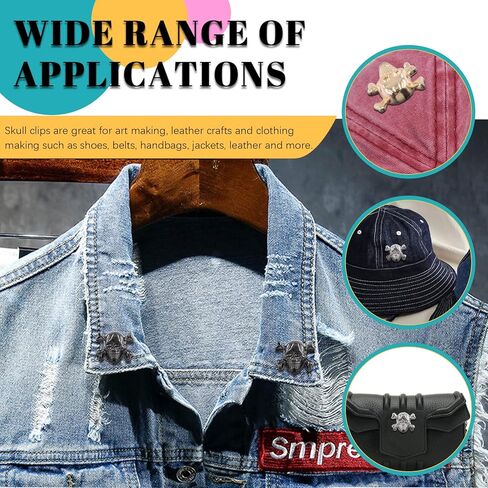 Cimeton 30Pcs Gold Silver Gunblack Skull Prong Studs for Leather Craft Decorations in Kuwait