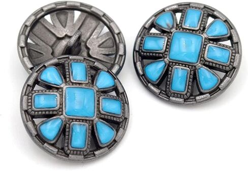 Metal Button Colored Button Sew on Clothes Decorative Buttons for Clothing 5pcs(Green,18mm) in Kuwait