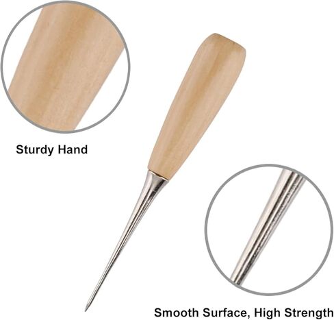 Leather Sewing Set Leather Tool Set 10 Pieces Leather Hand Tool with Drill awl, Waxed Thread, Hand Sewing Needles and Thimble for Sewing Work Mattress Repair Leather Carpet in Kuwait