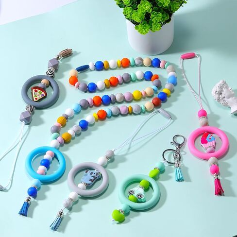5 Piece 65mm Silicone Beads Ring Bulk Focal Beads Water Transfer Printing Silicone Beads for DIY Make Handicrafts, Keychains, Necklaces, Lanyards Etc (Dog Paw) in Kuwait
