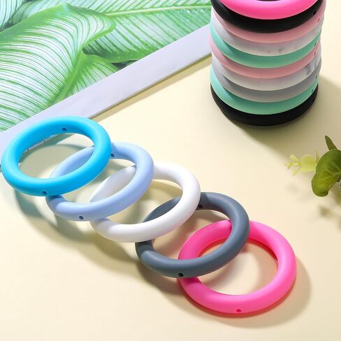 5 Piece 65mm Silicone Beads Ring Bulk Focal Beads Water Transfer Printing Silicone Beads for DIY Make Handicrafts, Keychains, Necklaces, Lanyards Etc (Dog Paw) in Kuwait