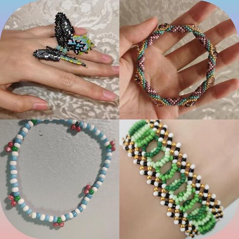 8/0 Craft Glass Seed Beads Bulk, 3mm Pony Beads Hair Beads Waist Beads for Jewelry Making, 4000 Pcs Colorful Bracelet Beads Small Beads for Ladies, Neckalce Waist Earring DIY Craft (Mixed Color) in Kuwait