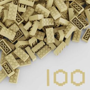 Classic Building Bricks 100 Pieces 2x4 Transparent, Classic Brick Block Parts and Pieces 3001, Compatible with Lego, Age 6+ Creative Building Block Toys for Kids