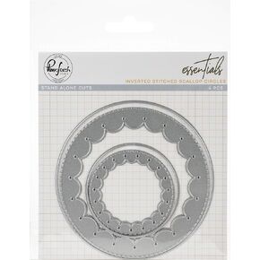Pinkfresh Studio Essentials Die Set-Inverted Stitched Scallop Circle in Kuwait