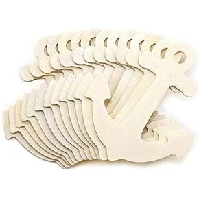 قطع خشبية مرساة - شكل مصغر طبيعي غير مطلي (3 بوصات) - مجموعة من 12 قطعة in Kuwait