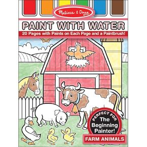 Melissa & Doug Paint With Water - Farm Animals, 20 Perforated Pages, Spillproof Palettes in Saudi Arabia