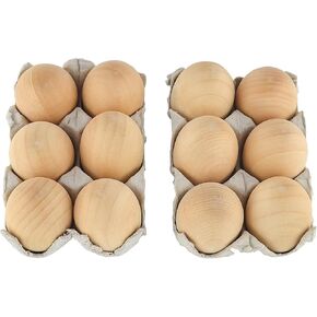 ساميو بيض خشبي غير مطلي لعيد الفصح والحرف الربيعية والعرض 2- 1/2 انش × 1- 3/4 انش (عبوة من 12 قطعة) in Kuwait