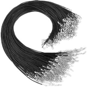 TUPARKA 120 Pcs Waxed Necklace Cord with Clasp Black Necklace Cord for Necklace Bracelet Jewelry Making in Kuwait