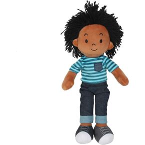 Linzy Toys, 14'' Ethnic Soft Plush Rag Doll, Embroidered FACE, Educational Doll, Muñecos de trapo para niño oh niña (81000)