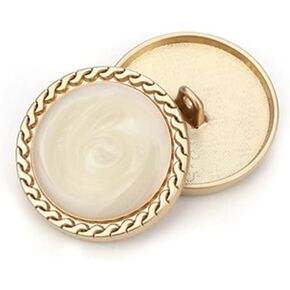 5 PCS Gold Metal Buttons for Clothes Decoration DIY Sewing Crafts Women's Coat Decorative Button (White, 23mm) in Saudi Arabia