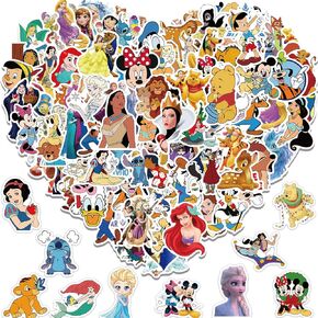 Water Bottle Stickers for Kids，100PCS Cute Cartoon Character Stickers，Dovipta Vinyl Waterproof Stickers for Water Bottle Skateboard, Party Decor Gift for Boys Girls Teens Adults (Cartoon)