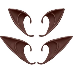 Cosplay Black Elf Ears - 2 Pairs Fairy Pixie Ears Soft Pointed Ears Tips Anime Party Dress Up Costume Makeup Masquerade Accessories Halloween Elven Vampire Fairy Ears (Black) in Kuwait