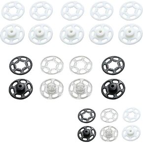 1 Bag/15 Set Invisible Small Plastic Snap Buttons Sew-on Snap Buttons Press Button for Sewing Clothing (White, 7mm) in Kuwait