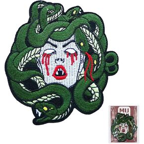 رقعة ميدوسا من ساد بليدينج قابلة للكي على رقعة قماشية مطرزة بتصميم انيمي للملابس والجاكيتات والجينز والقبعات والشنط in Kuwait