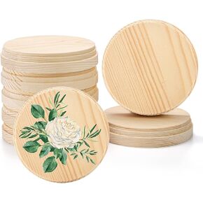 Okllen 8 Pack Round Wooden Plaques for Craft Projects, 4" Natural Pine Unfinished Wood Plaques Base Craft Wood Kit for DIY Display Painting, Home Decor, Christmas Ornaments in Saudi Arabia